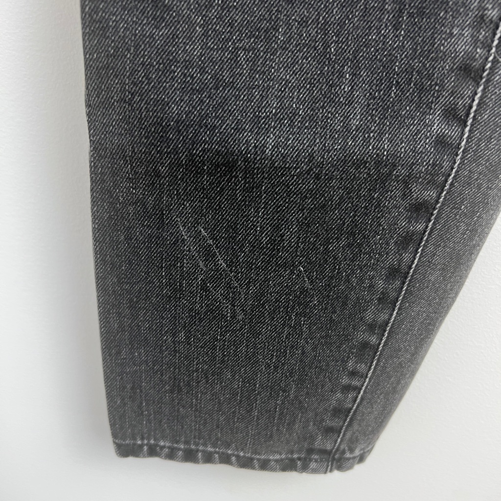 Casasola It42 Or Us6/8 100% Cotton Washed Black High Rise Straight Leg Jeans — image 6 of 8